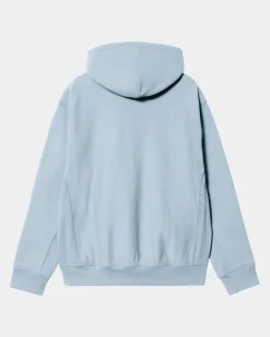 Mænd Carhartt WIP American Script Sweatshirt Med Haette | Frostet Bla