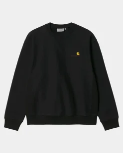 Mænd Carhartt WIP American Script Sweatshirt | Sort