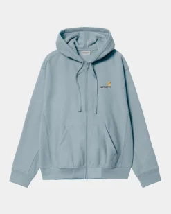Mænd Carhartt WIP American Script-Jakke Med Haette | Frostet Bla