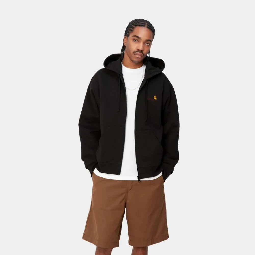 Mænd Carhartt WIP American Script-Jakke Med Haette | Sort