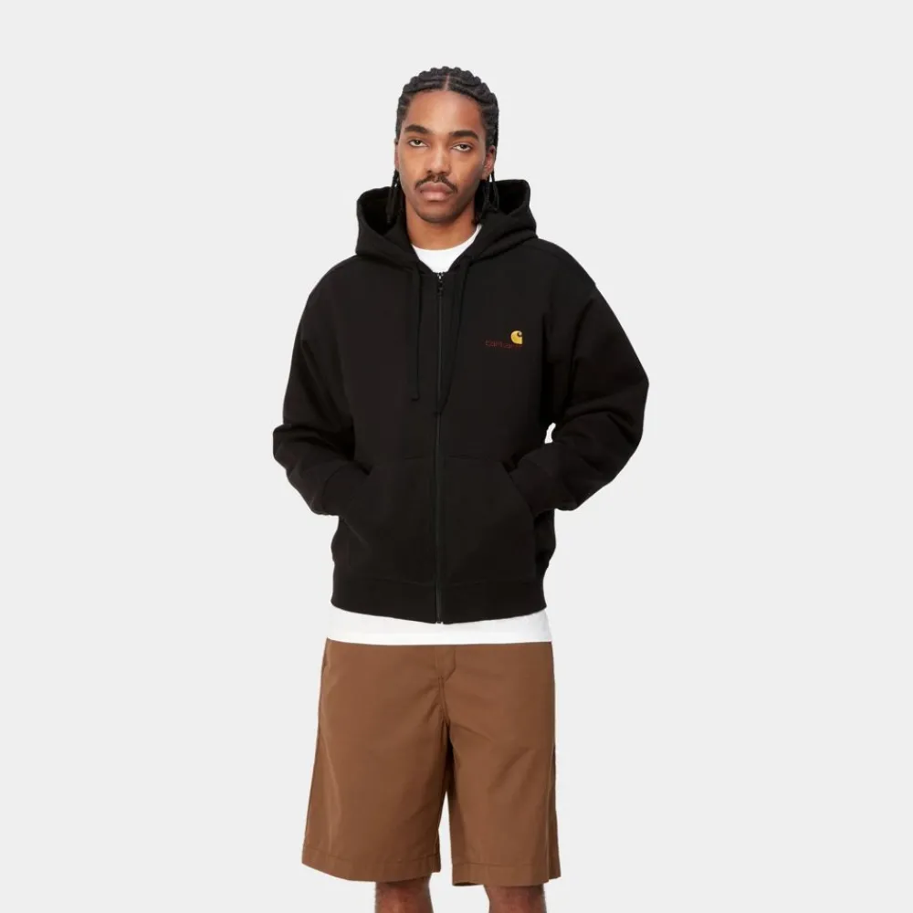 Mænd Carhartt WIP American Script-Jakke Med Haette | Sort