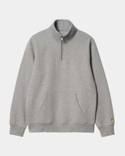 Mænd Carhartt WIP Chase Neck Zip Sweatshirt | Gra Lyng
