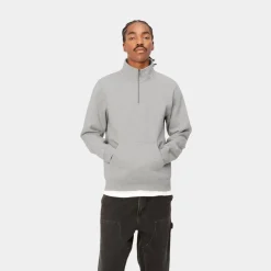 Mænd Carhartt WIP Chase Neck Zip Sweatshirt | Gra Lyng