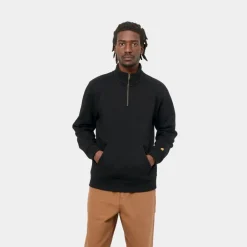 Mænd Carhartt WIP Chase Neck Zip Sweatshirt | Sort