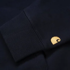 Mænd Carhartt WIP Chase Neck Zip Sweatshirt | Dark Navy