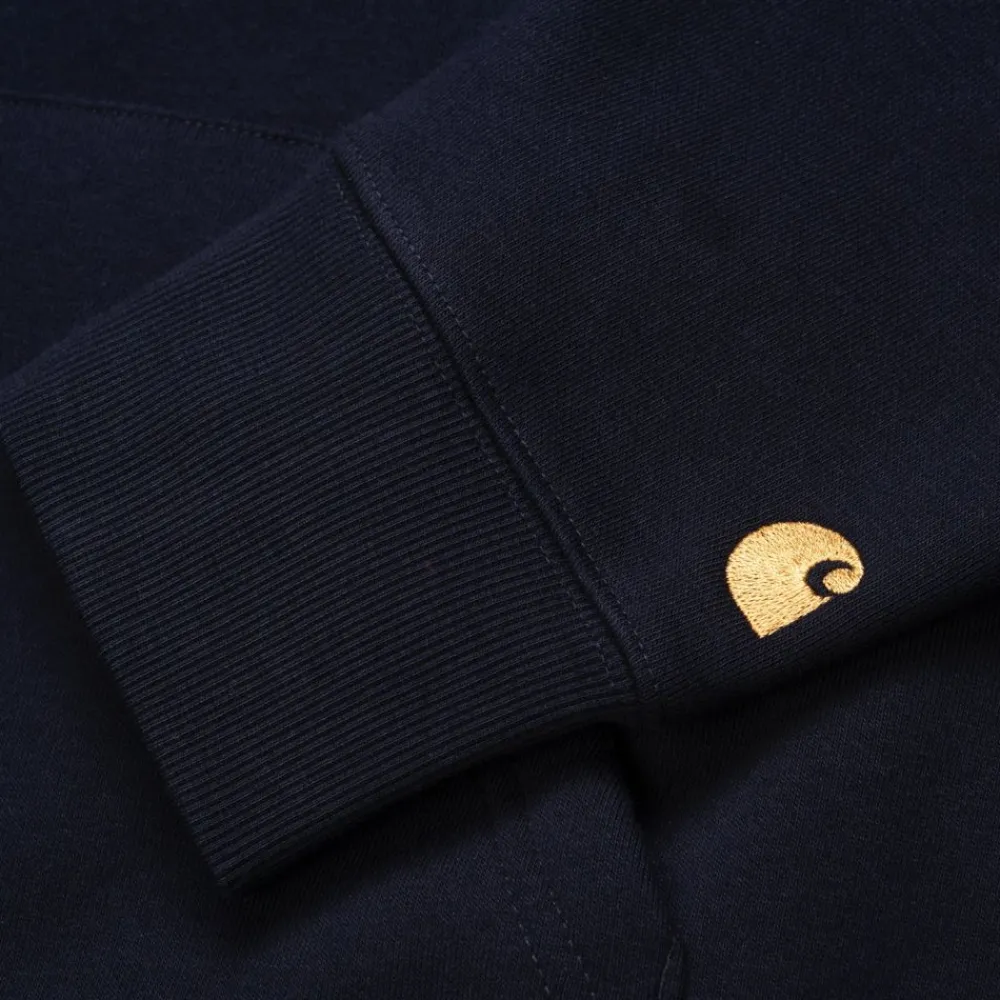 Mænd Carhartt WIP Chase Neck Zip Sweatshirt | Dark Navy