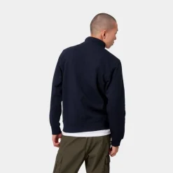 Mænd Carhartt WIP Chase Neck Zip Sweatshirt | Dark Navy