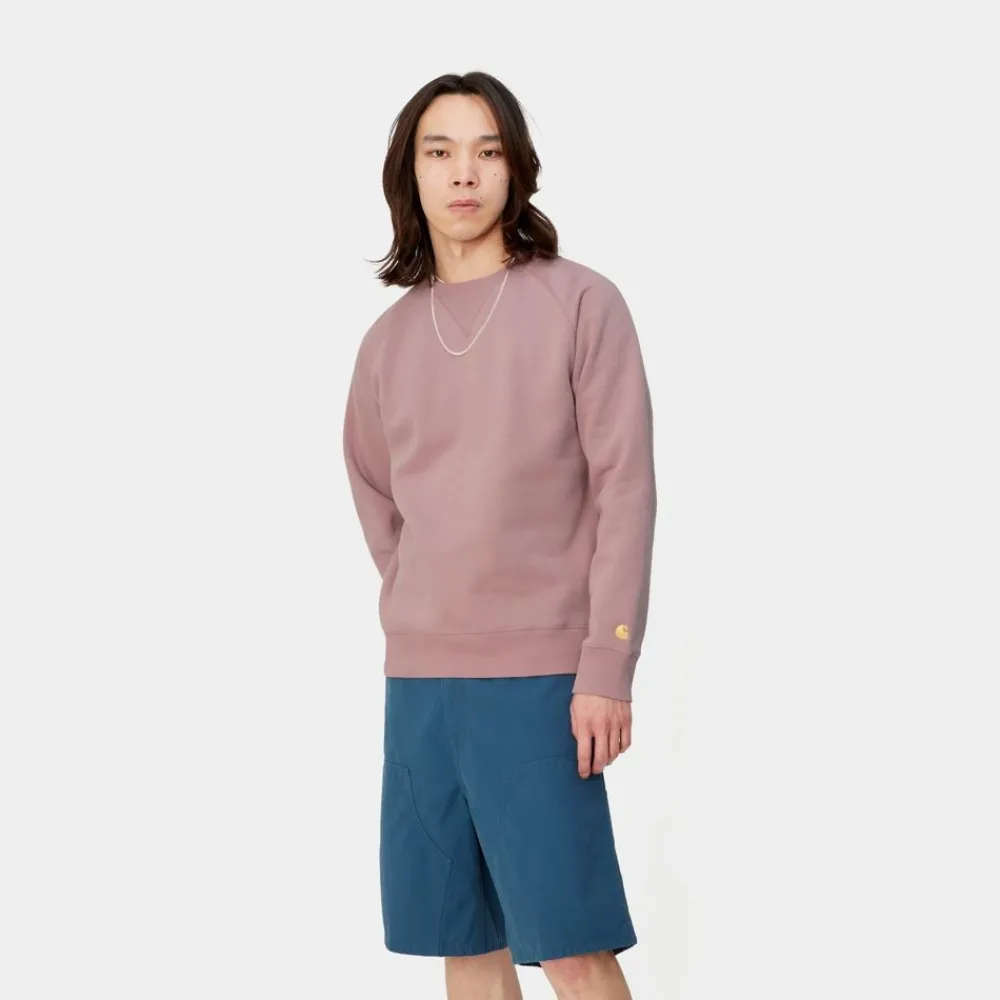 Mænd Carhartt WIP Chase Sweatshirt | Glassyet Lyserod