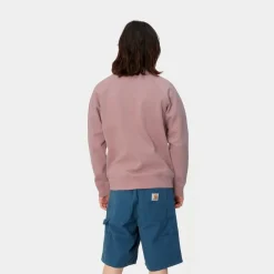 Mænd Carhartt WIP Chase Sweatshirt | Glassyet Lyserod