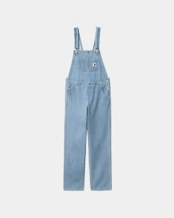 Kvinder Carhartt WIP Damesmaek Overall Lige - Denim | Bla (Sten Bleget)