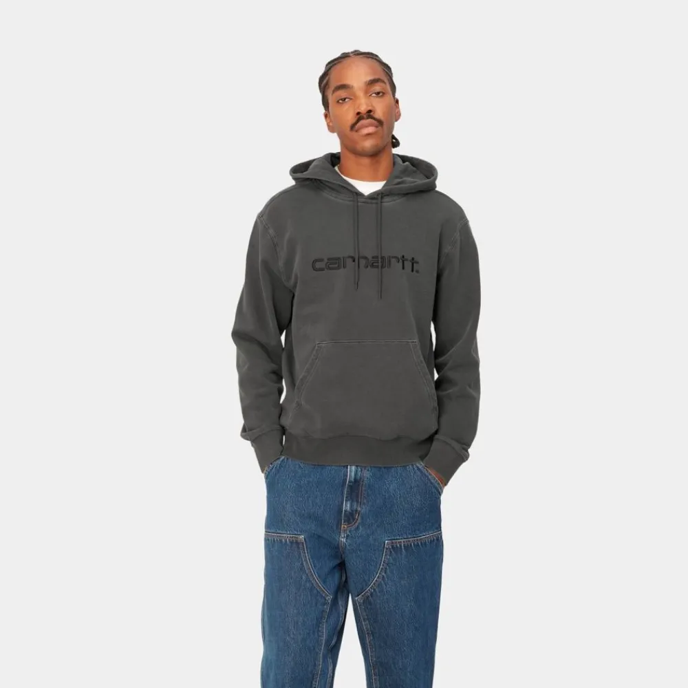 Mænd Carhartt WIP Duster Sweatshirt Med Haette | Sort (Beklaedningsgenstand Farvet)