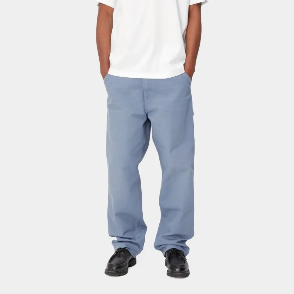 Mænd Carhartt WIP Enkelt Knae Bukser | Bay Blue (Aeldret Laerred)