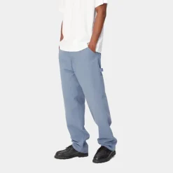 Mænd Carhartt WIP Enkelt Knae Bukser | Bay Blue (Aeldret Laerred)