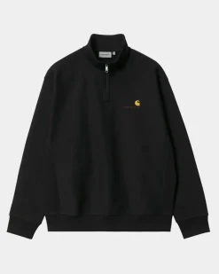 Mænd Carhartt WIP Half Zip American Script Sweatshirt | Sort