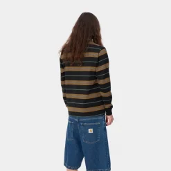 Mænd Carhartt WIP Haynes Stripe Langaermet T-Shirt |Sort