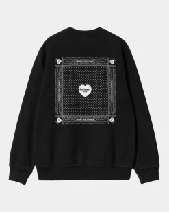 Mænd Carhartt WIP Hjerte Bandana Sweatshirt | Sort Hvid