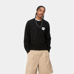 Mænd Carhartt WIP Hjerte Bandana Sweatshirt | Sort Hvid