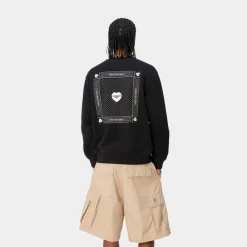 Mænd Carhartt WIP Hjerte Bandana Sweatshirt | Sort Hvid