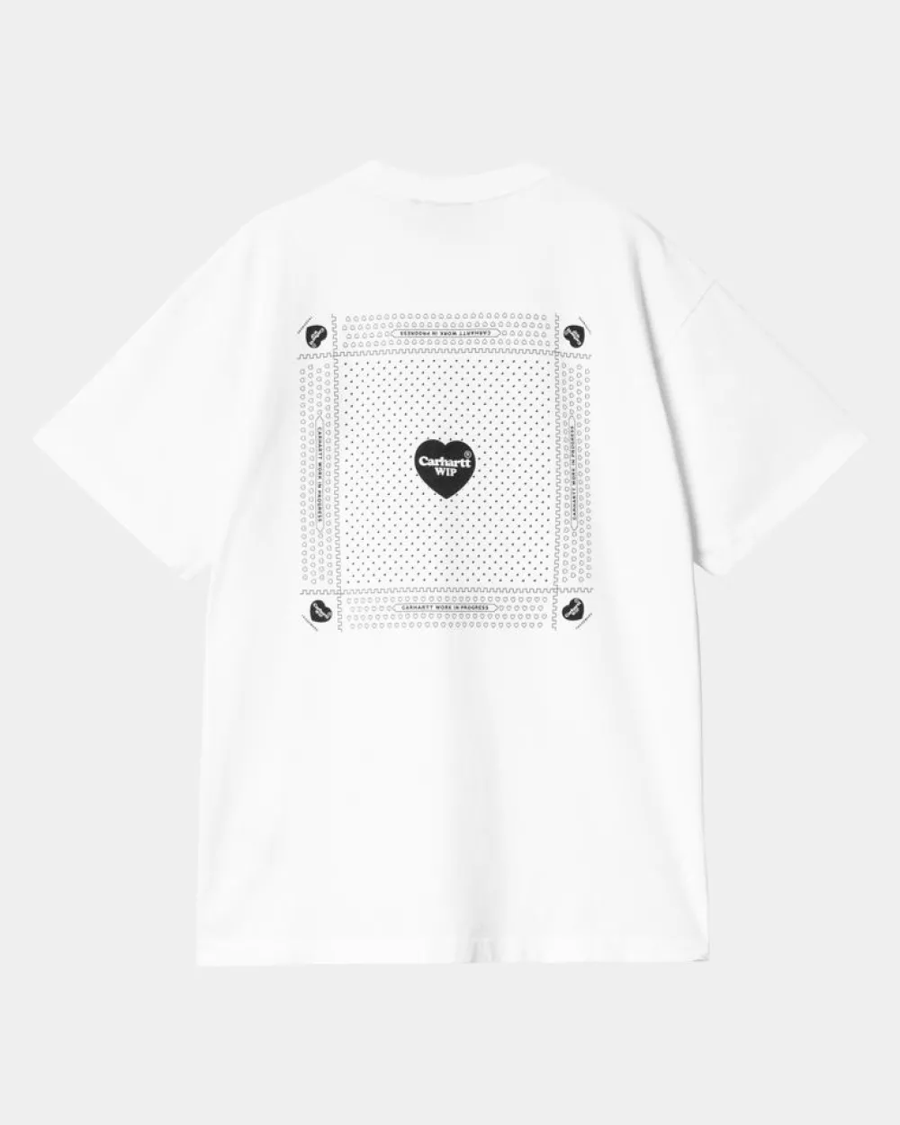 Mænd Carhartt WIP Hjerte Bandana T-Shirt | Hvid Sort