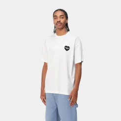 Mænd Carhartt WIP Hjerte Bandana T-Shirt | Hvid Sort