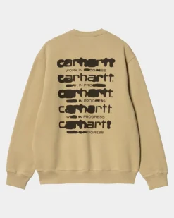 Mænd Carhartt WIP Ink Bleed Sweatshirt | Sable / Tobak (Stenvasket)