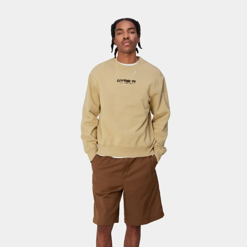 Mænd Carhartt WIP Ink Bleed Sweatshirt | Sable / Tobak (Stenvasket)