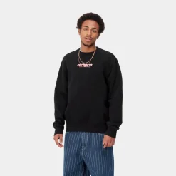 Mænd Carhartt WIP Ink Bleed Sweatshirt | Sort/Pink (Stenvasket)