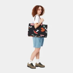 Mænd Carhartt WIP Kanvas Grafisk Strandtaske | Sort Isis Maria Middagstryk