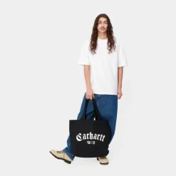 Mænd Carhartt WIP Laerred Grafisk Tote Stor | Sort Onyx Print