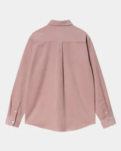 Mænd Carhartt WIP Madison Fine Cord Skjorte | Glassyet Pink / Voks