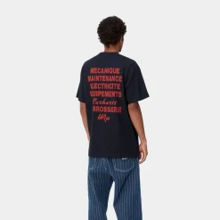 Mænd Carhartt WIP Mekanik T-Shirt | Dark Navy