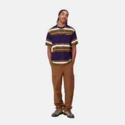 Mænd Carhartt WIP Morcom Stripe T-Shirt | Tyrian