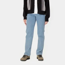 Kvinder Carhartt WIP Noxon Bukser | Bla (Sten Bleget)
