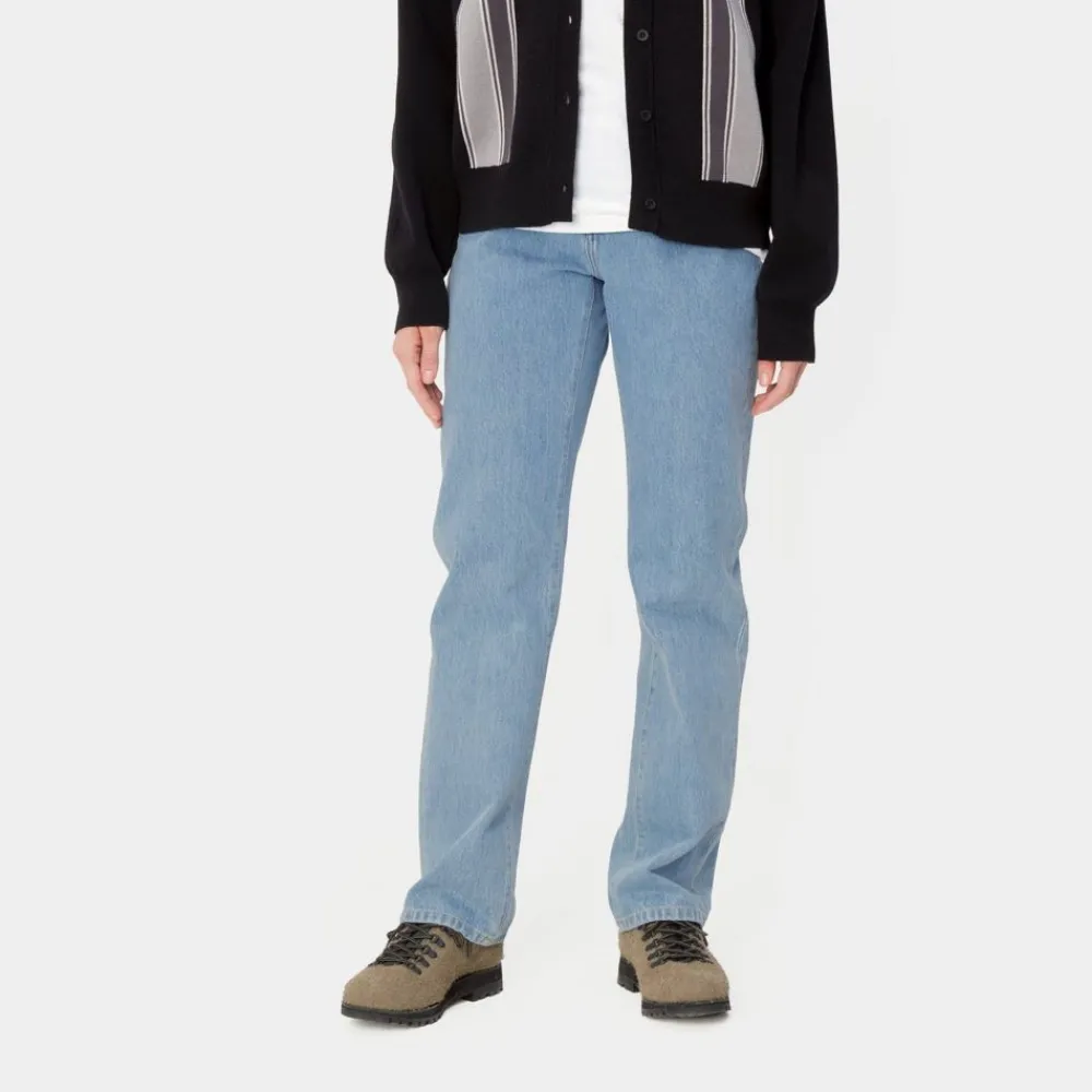 Kvinder Carhartt WIP Noxon Bukser | Bla (Sten Bleget)