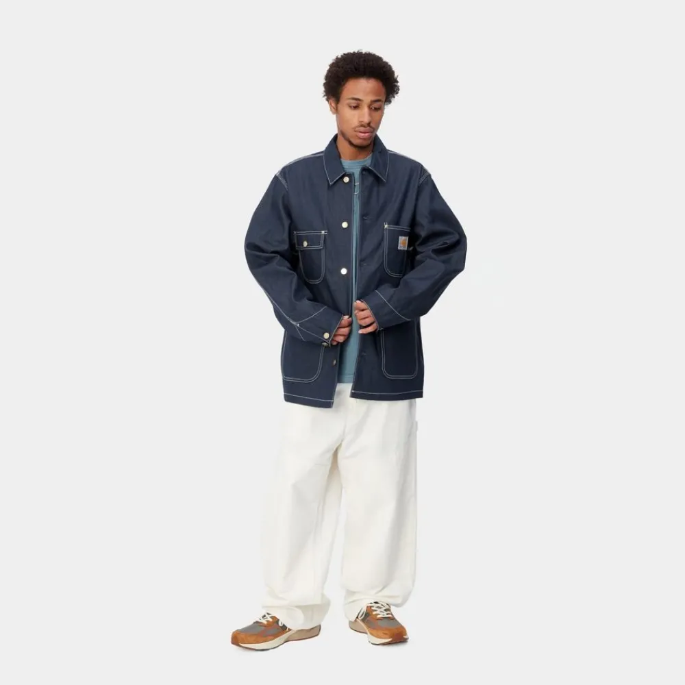 Mænd Carhartt WIP Og Chore Coat (Forar) | Bla (Stiv)