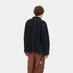 Mænd Carhartt WIP Og Chore Coat (Forar) | Sort (Heavy Stone Vask)