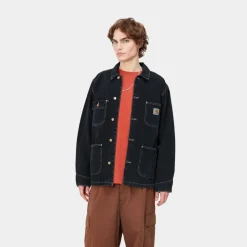 Mænd Carhartt WIP Og Chore Coat (Forar) | Sort (Heavy Stone Vask)
