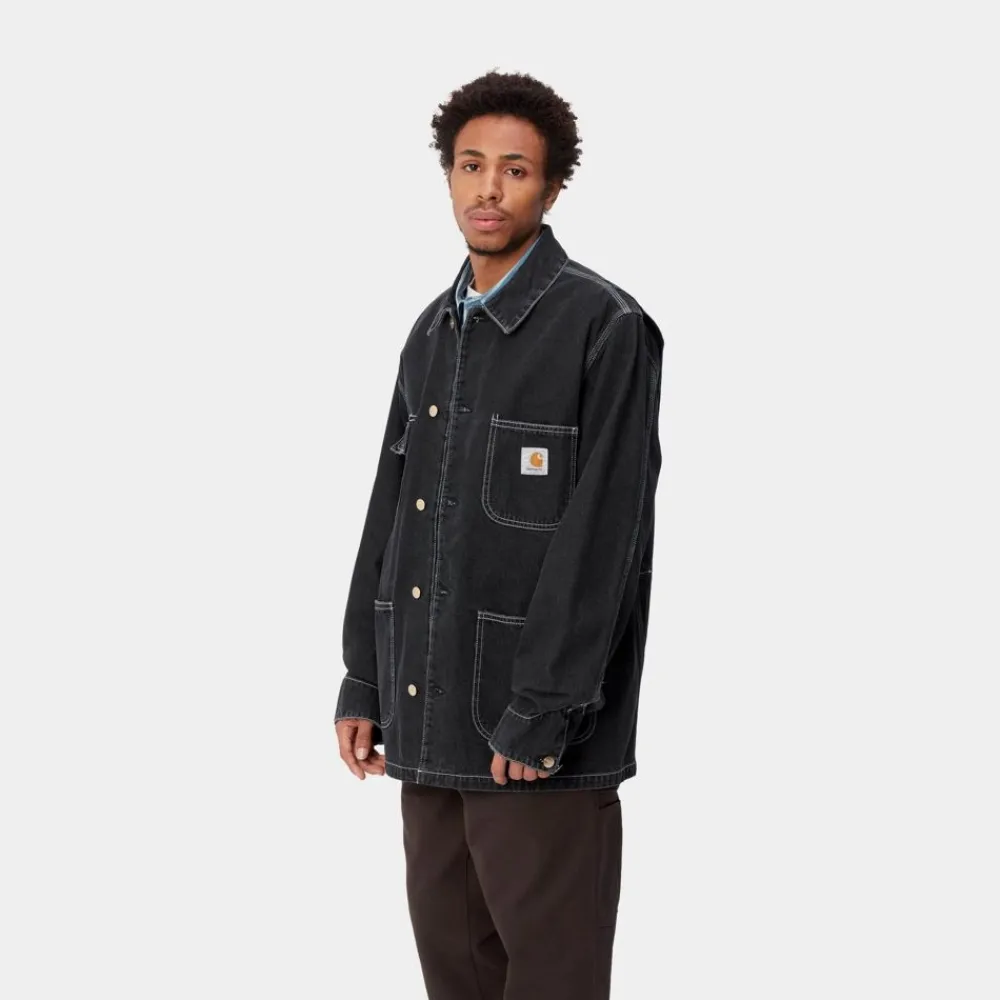 Mænd Carhartt WIP Og Chore Coat (Forar) | Sort (Stenvasket)