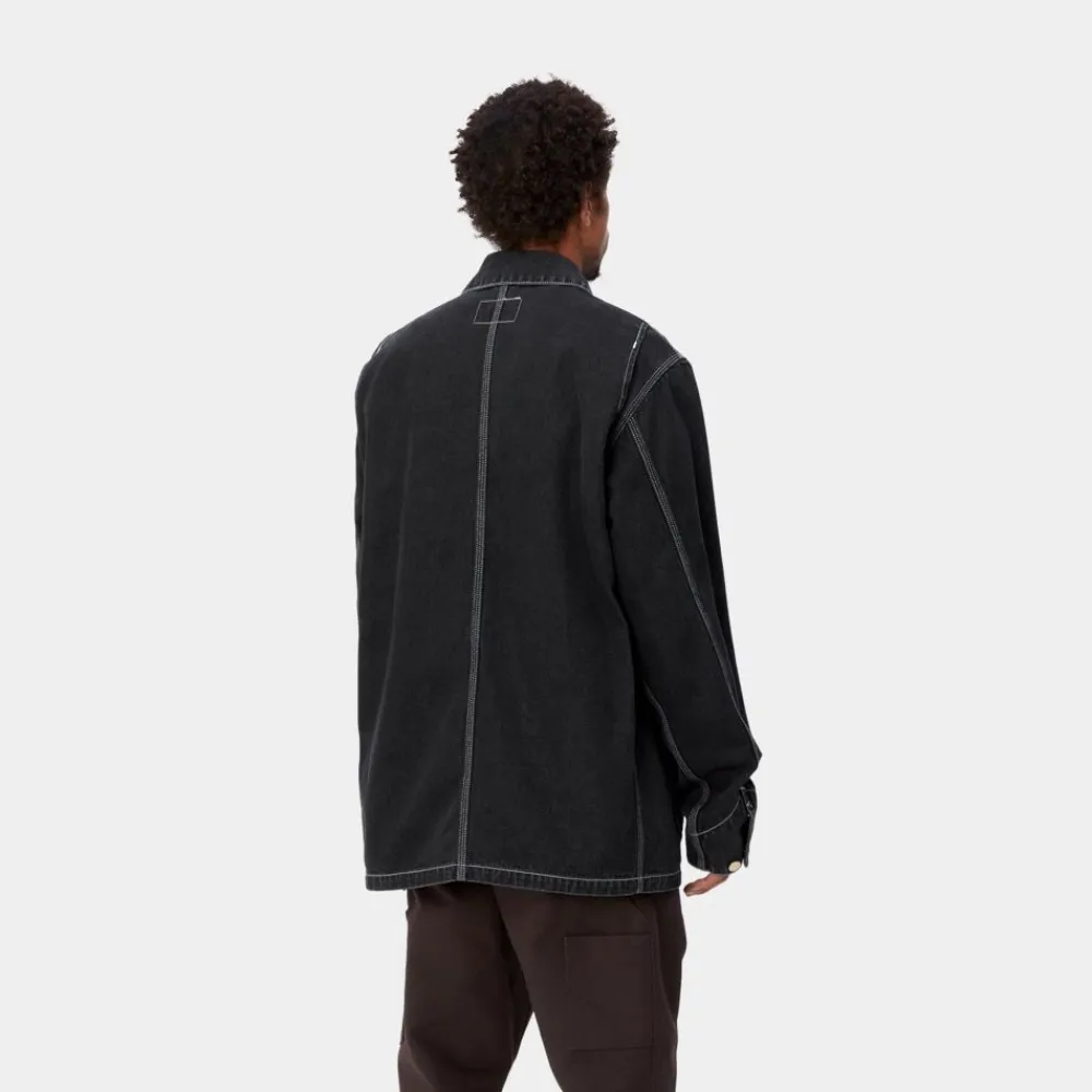 Mænd Carhartt WIP Og Chore Coat (Forar) | Sort (Stenvasket)