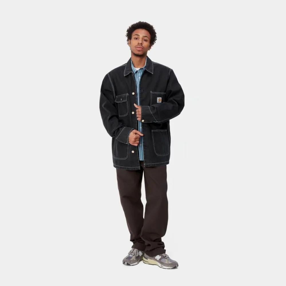 Mænd Carhartt WIP Og Chore Coat (Forar) | Sort (Stenvasket)