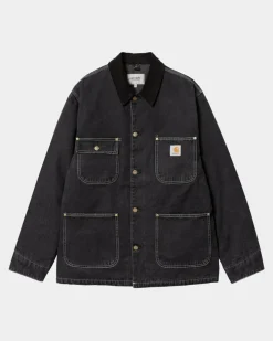 Mænd Carhartt WIP Og Chore Coat (Vinter) - Denim | Sort (Stenvasket)