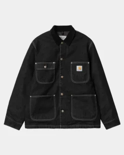 Mænd Carhartt WIP Og Chore Coat (Vinter) - Denim | Sort (En Vask)