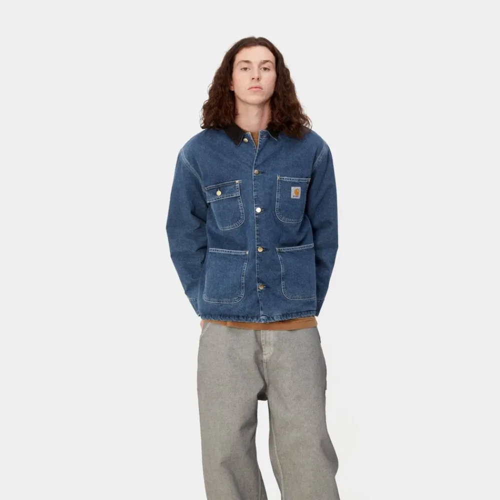 Mænd Carhartt WIP Og Chore Coat (Vinter) - Denim | Bla (Stenvasket)