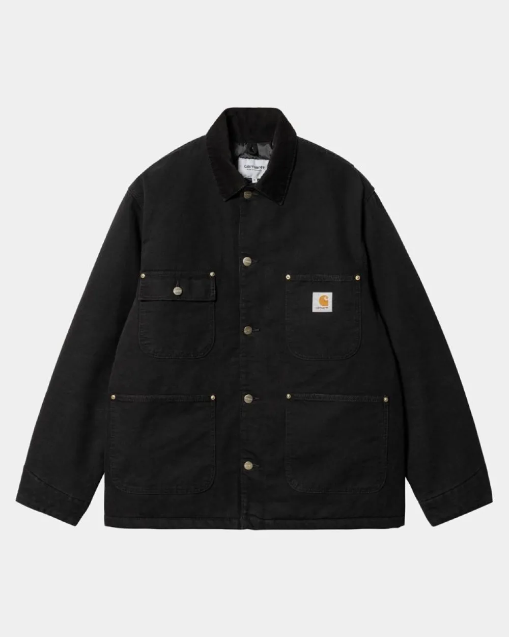 Mænd Carhartt WIP Og Chore Coat (Vinter) | Sort (Aeldet Laerred)