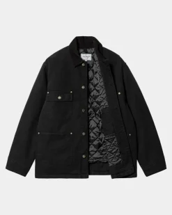 Mænd Carhartt WIP Og Chore Coat (Vinter) | Sort (Aeldet Laerred)