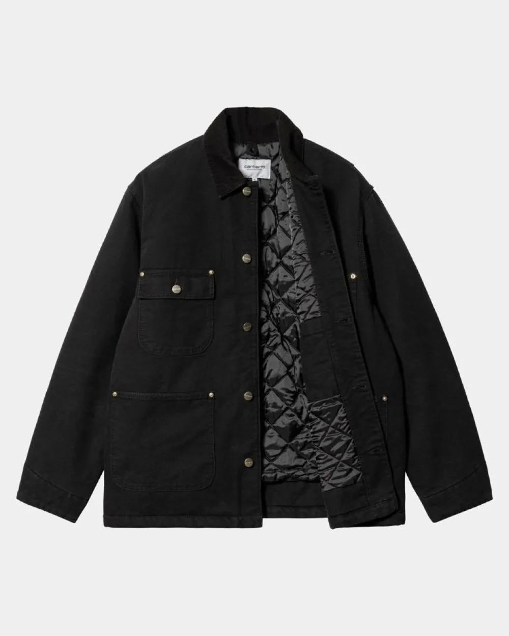 Mænd Carhartt WIP Og Chore Coat (Vinter) | Sort (Aeldet Laerred)
