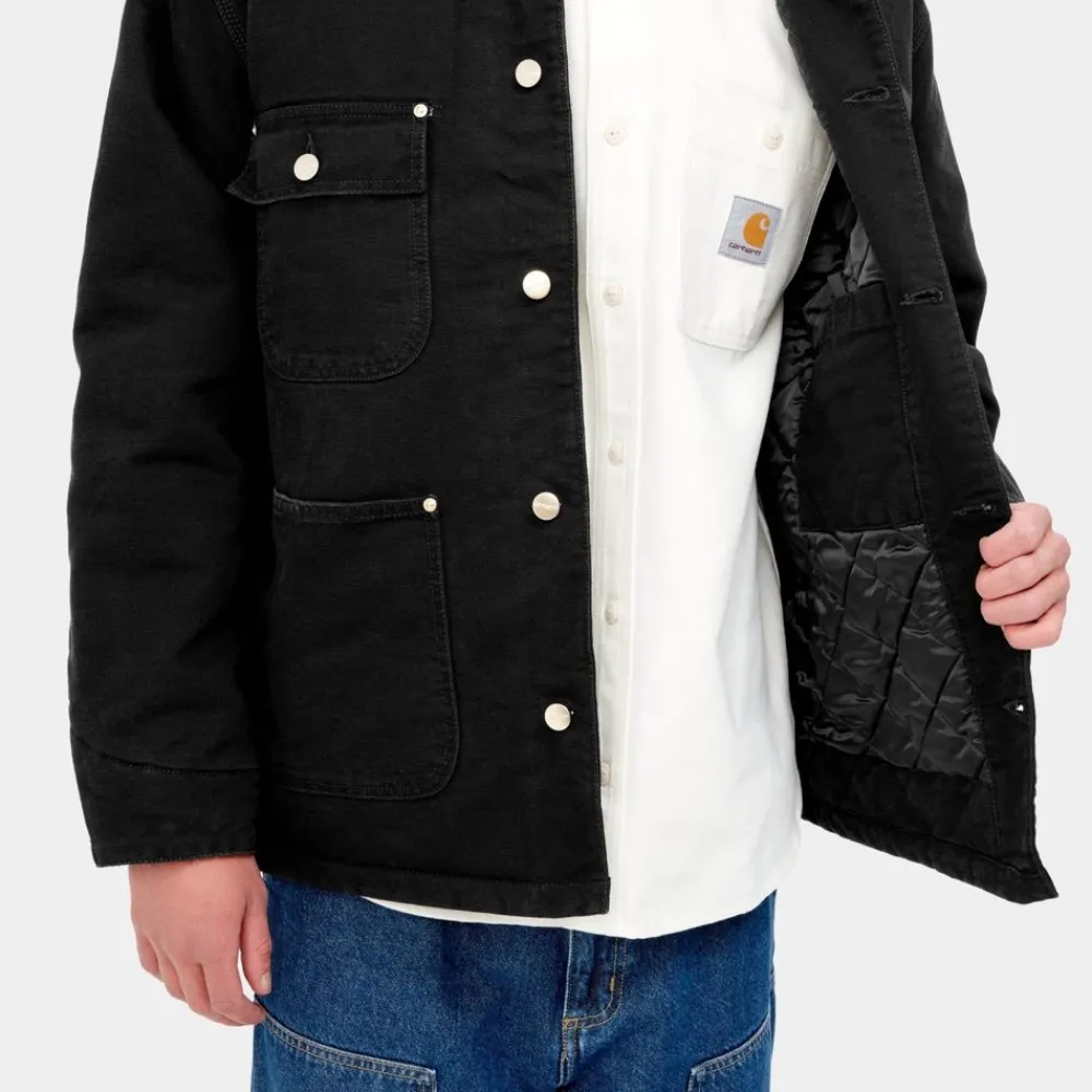 Mænd Carhartt WIP Og Chore Coat (Vinter) | Sort (Aeldet Laerred)