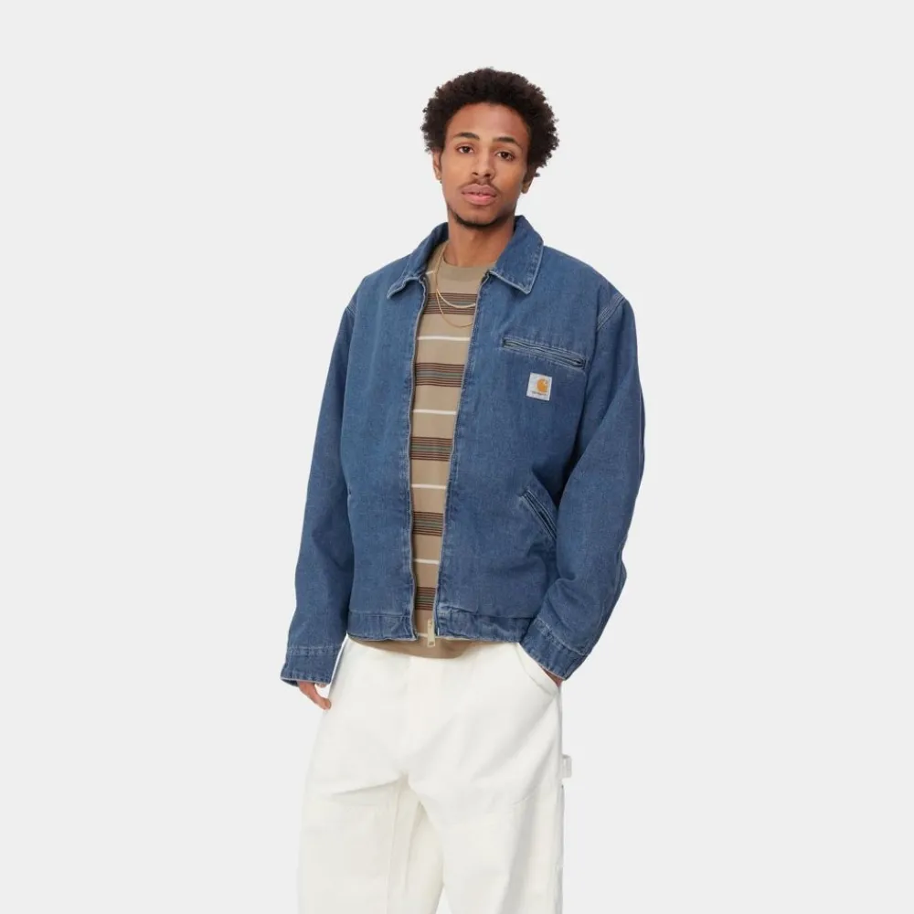 Mænd Carhartt WIP Og Detroit Jakke (Forar) | Bla (Stenvasket)