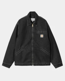 Mænd Carhartt WIP Og Detroit Jakke (Forar) | Sort (Stenvasket)