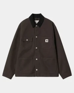 Kvinder Carhartt WIP Og Michigan Frakke Til Kvinder (Forar) | Tobak / Sort (Skyllet)